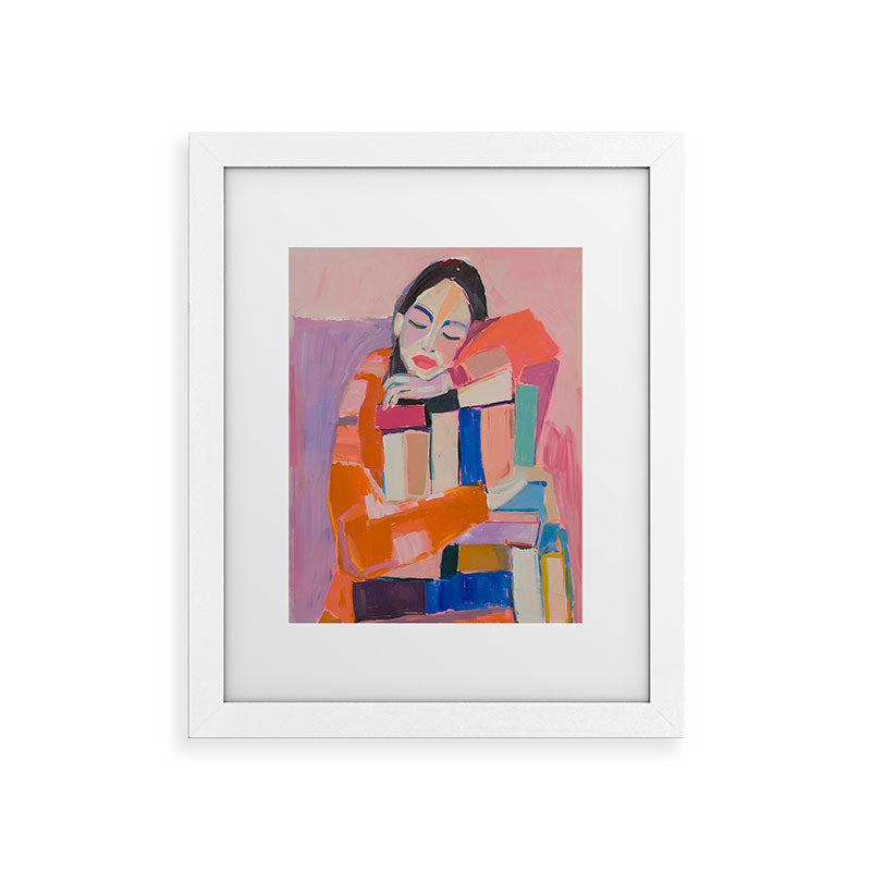 Woman Love for Books Framed Art Print Gallery Image 55