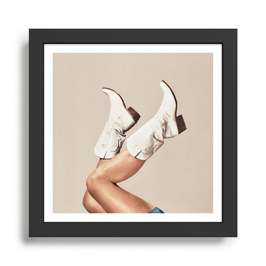 These Boots - Neutral Beige Framed Art Print Gallery Image 1