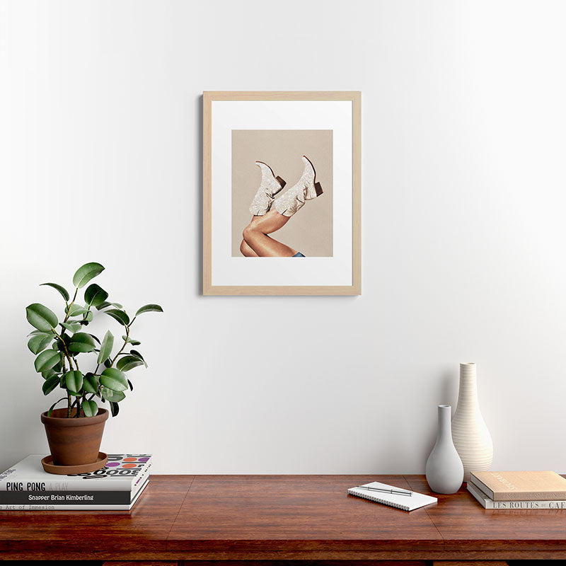 These Boots - Neutral Glitter II / Beige Framed Art Print Gallery Image 64