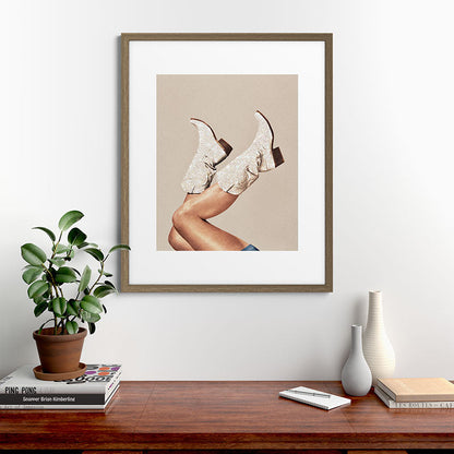 These Boots - Neutral Glitter II / Beige Framed Art Print Gallery Image 58