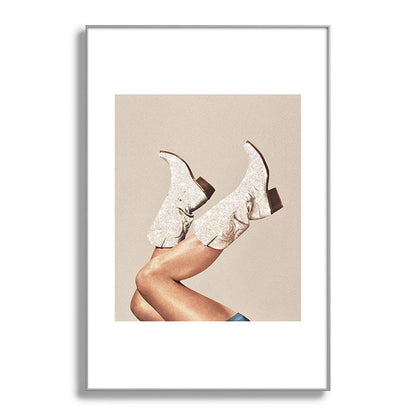 These Boots - Neutral Glitter II / Beige Framed Art Print Gallery Image 137