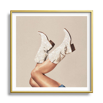 These Boots - Neutral Glitter II / Beige Framed Art Print Gallery Image 133