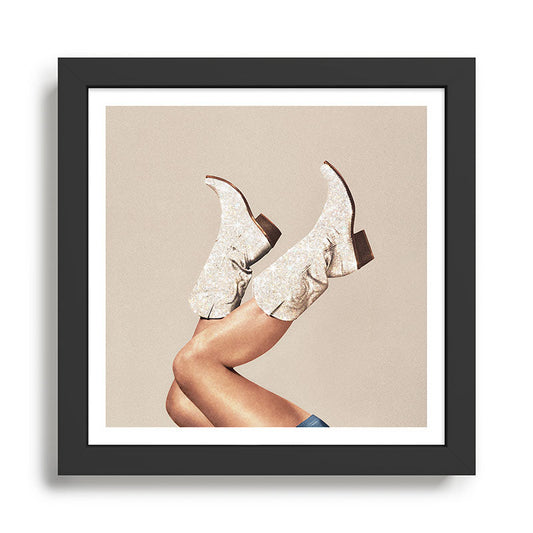 These Boots - Neutral Glitter II / Beige Framed Art Print Gallery Image 2