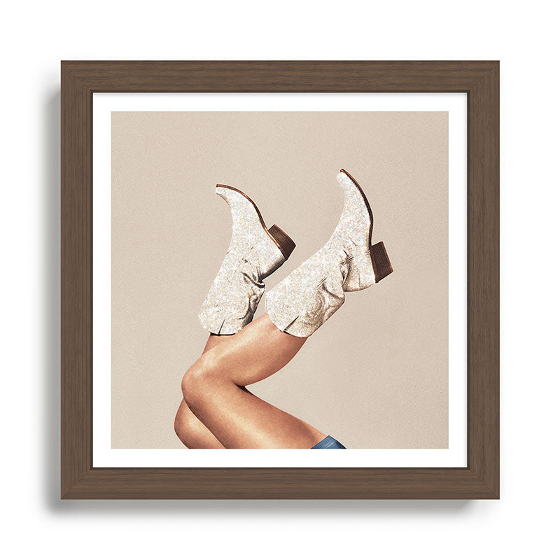 These Boots - Neutral Glitter II / Beige Framed Art Print Gallery Image 13