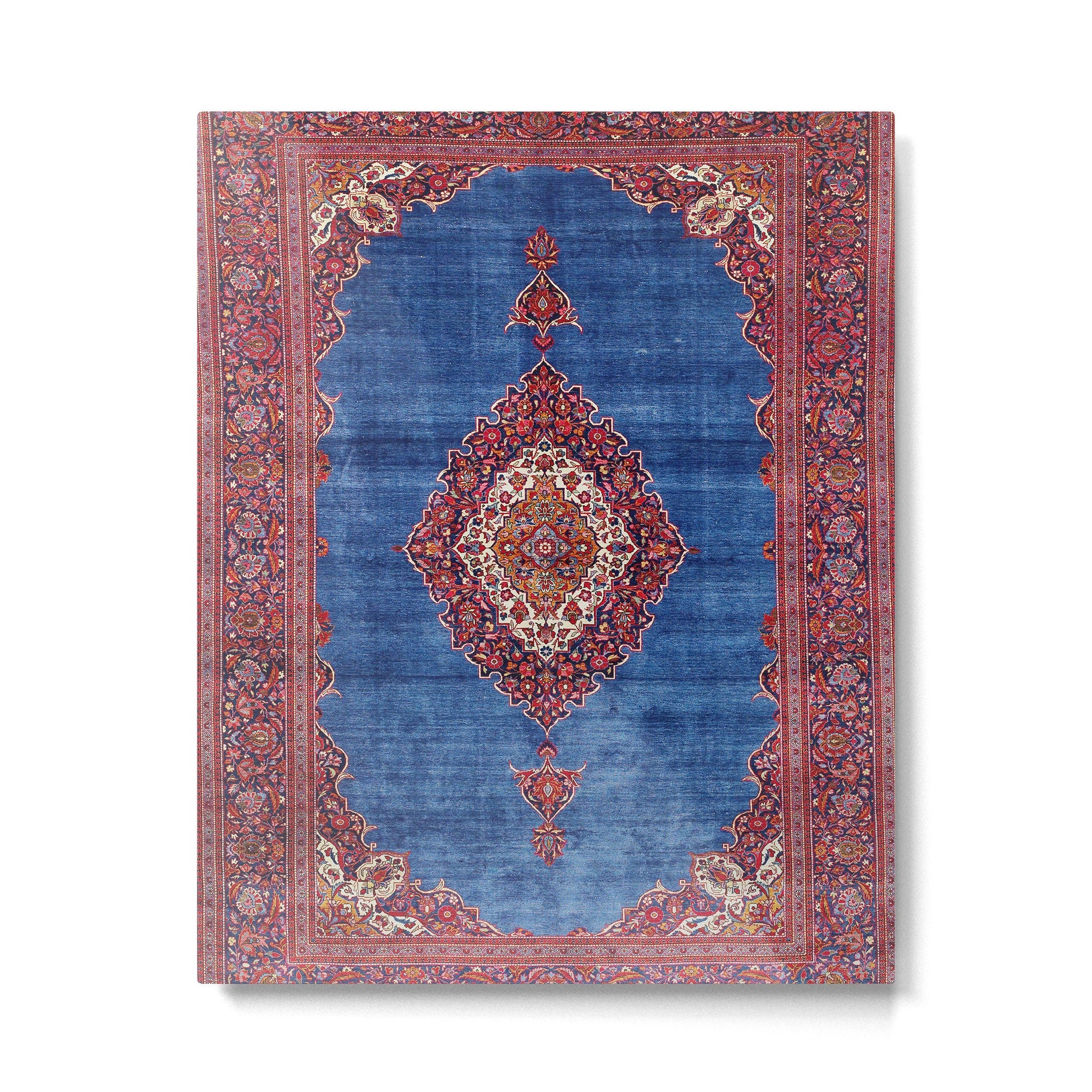 Silk Kashan Central Persian Rug Print Metal Print Gallery Image 2
