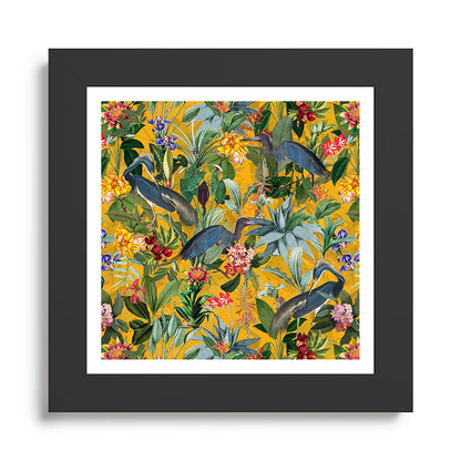 Vintage & Shabby Chic - Sunny Tropical Garden Blue Heron Framed Art Print Gallery Image 46