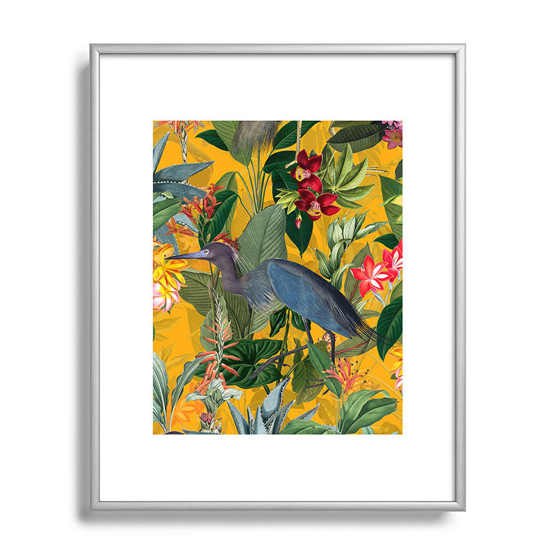 Vintage & Shabby Chic - Sunny Tropical Garden Blue Heron Framed Art Print Gallery Image 129