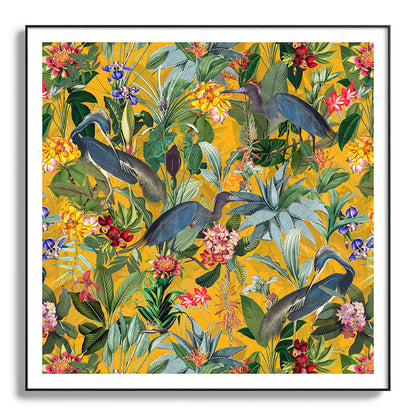 Vintage & Shabby Chic - Sunny Tropical Garden Blue Heron Framed Art Print Gallery Image 130