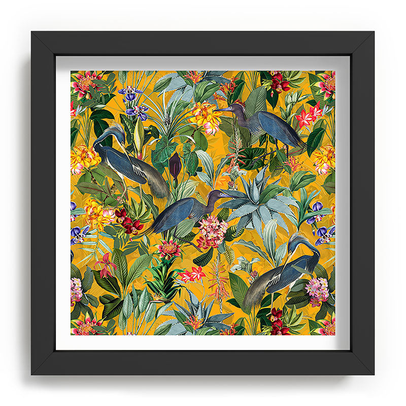 Vintage & Shabby Chic - Sunny Tropical Garden Blue Heron Framed Art Print Gallery Image 90