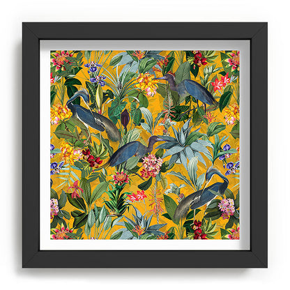 Vintage & Shabby Chic - Sunny Tropical Garden Blue Heron Framed Art Print Gallery Image 90