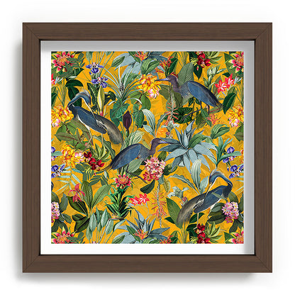Vintage & Shabby Chic - Sunny Tropical Garden Blue Heron Framed Art Print Gallery Image 98