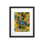 Vintage & Shabby Chic - Sunny Tropical Garden Blue Heron Framed Art Print Gallery Image 1