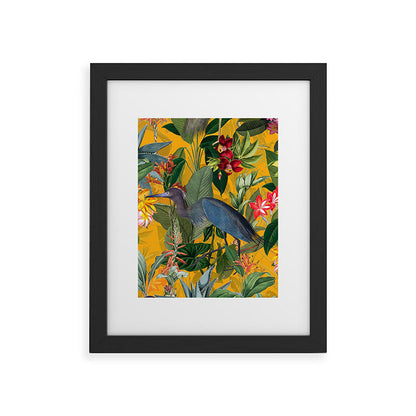 Vintage & Shabby Chic - Sunny Tropical Garden Blue Heron Framed Art Print Gallery Image 45