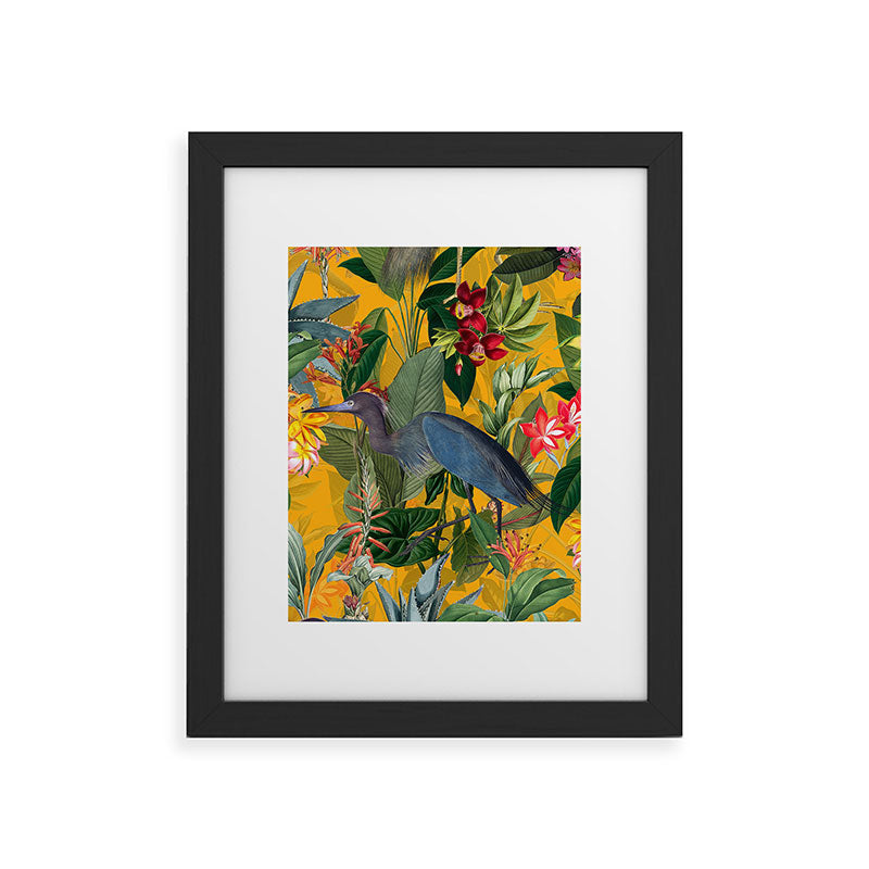 Vintage & Shabby Chic - Sunny Tropical Garden Blue Heron Framed Art Print Gallery Image 47