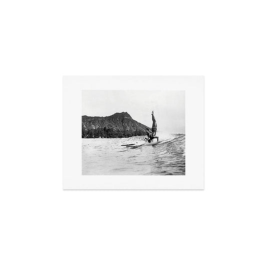 Surfing Diamond Head, Hawaii Art Print Gallery Image 1