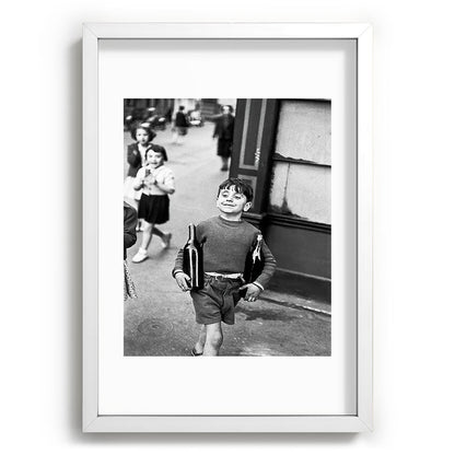 Little Boy and Bottles of Wine, Black and White Vintage Art Framed Art Print Gallery Image 77