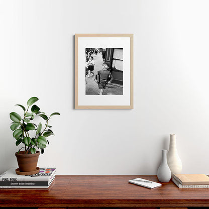 Little Boy and Bottles of Wine, Black and White Vintage Art Framed Art Print Gallery Image 47