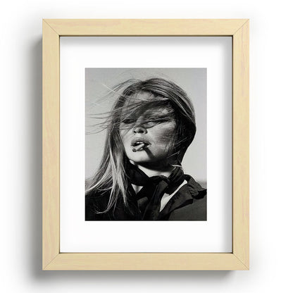 Brigitte Bardot Smoking a Cigarette, Black and White Photograph Framed Art Print Gallery Image 70