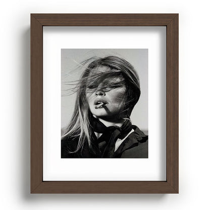 Brigitte Bardot Smoking a Cigarette, Black and White Photograph Framed Art Print Gallery Image 63